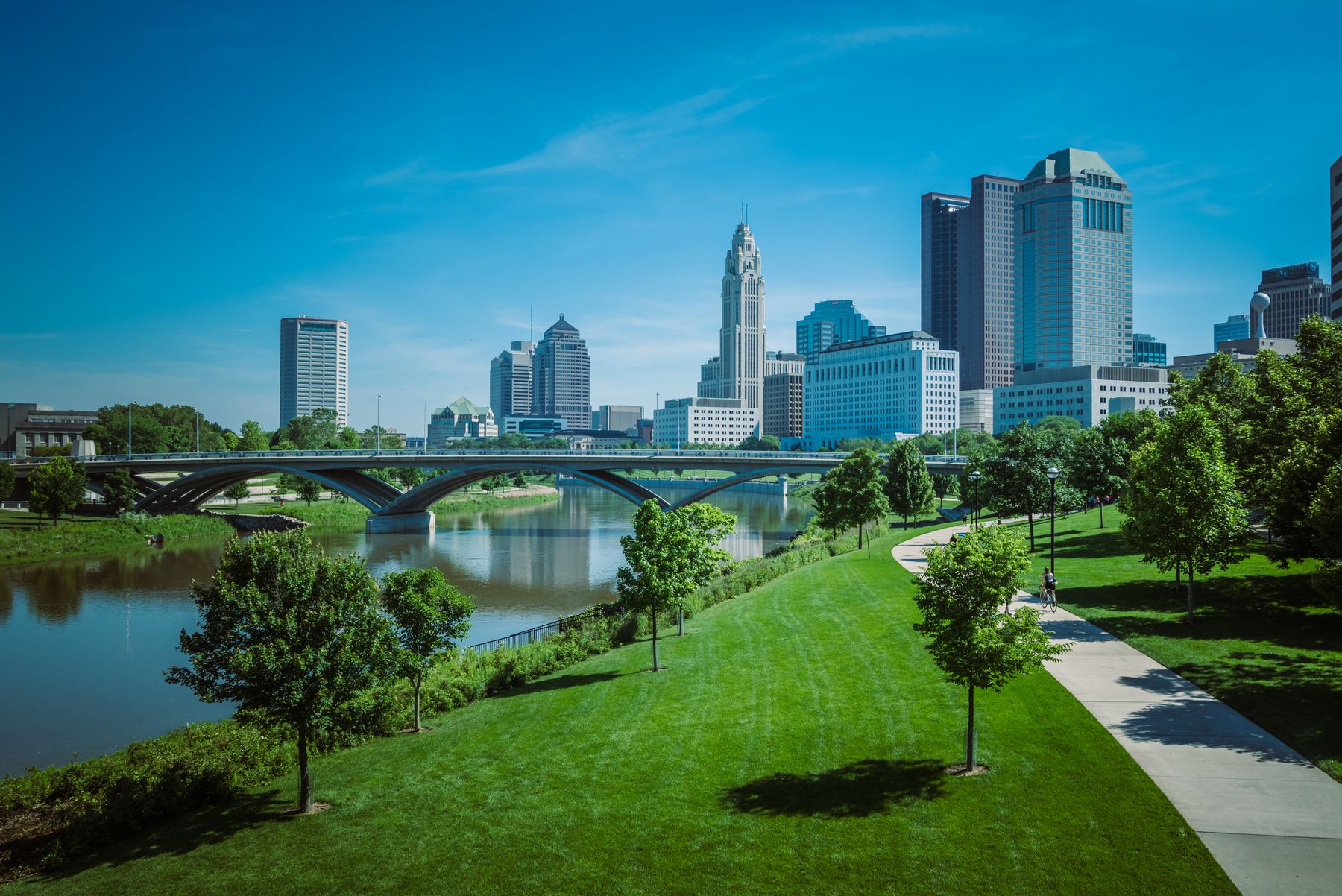Downtown Columbus and the Scioto riverfront