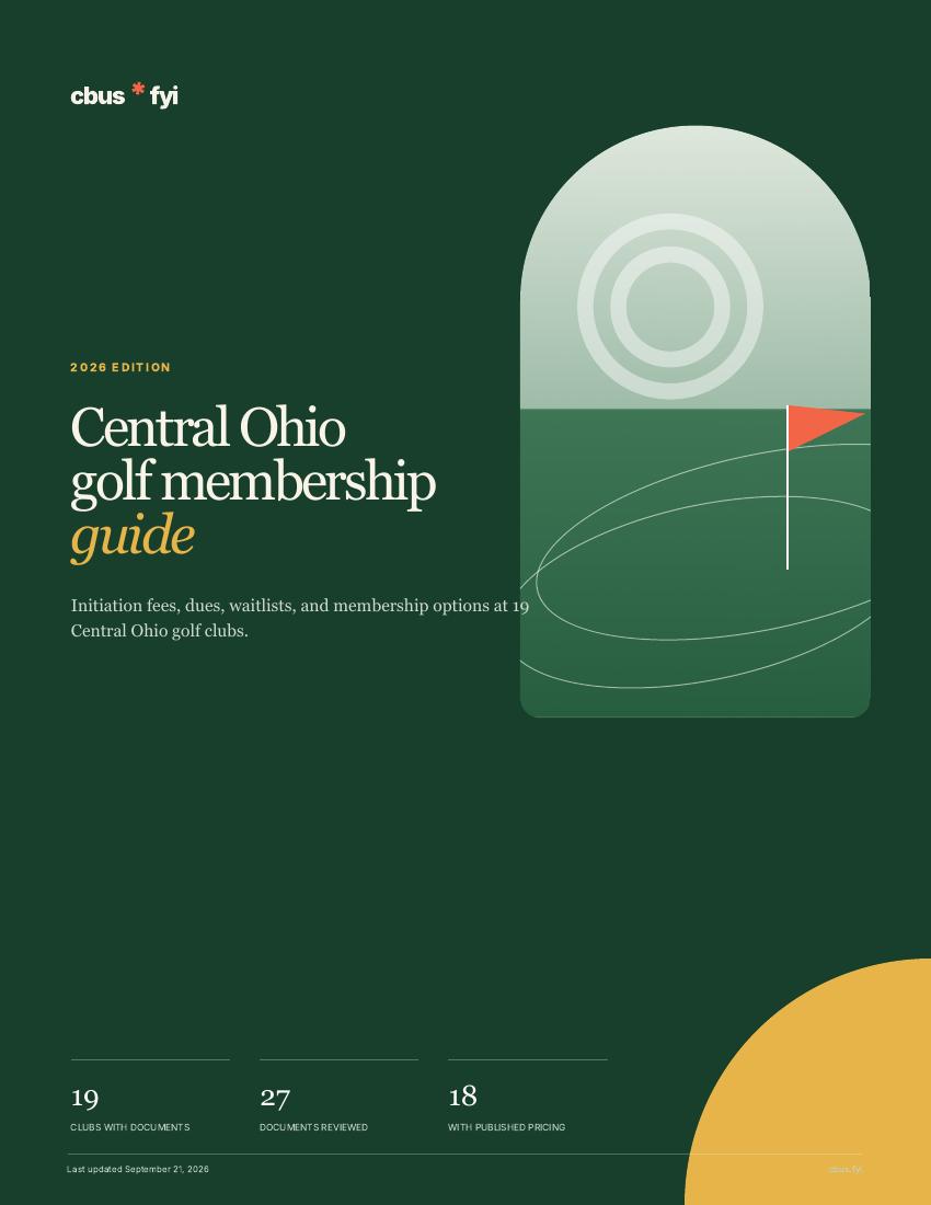 Cover of the Central Ohio Golf Membership Guide